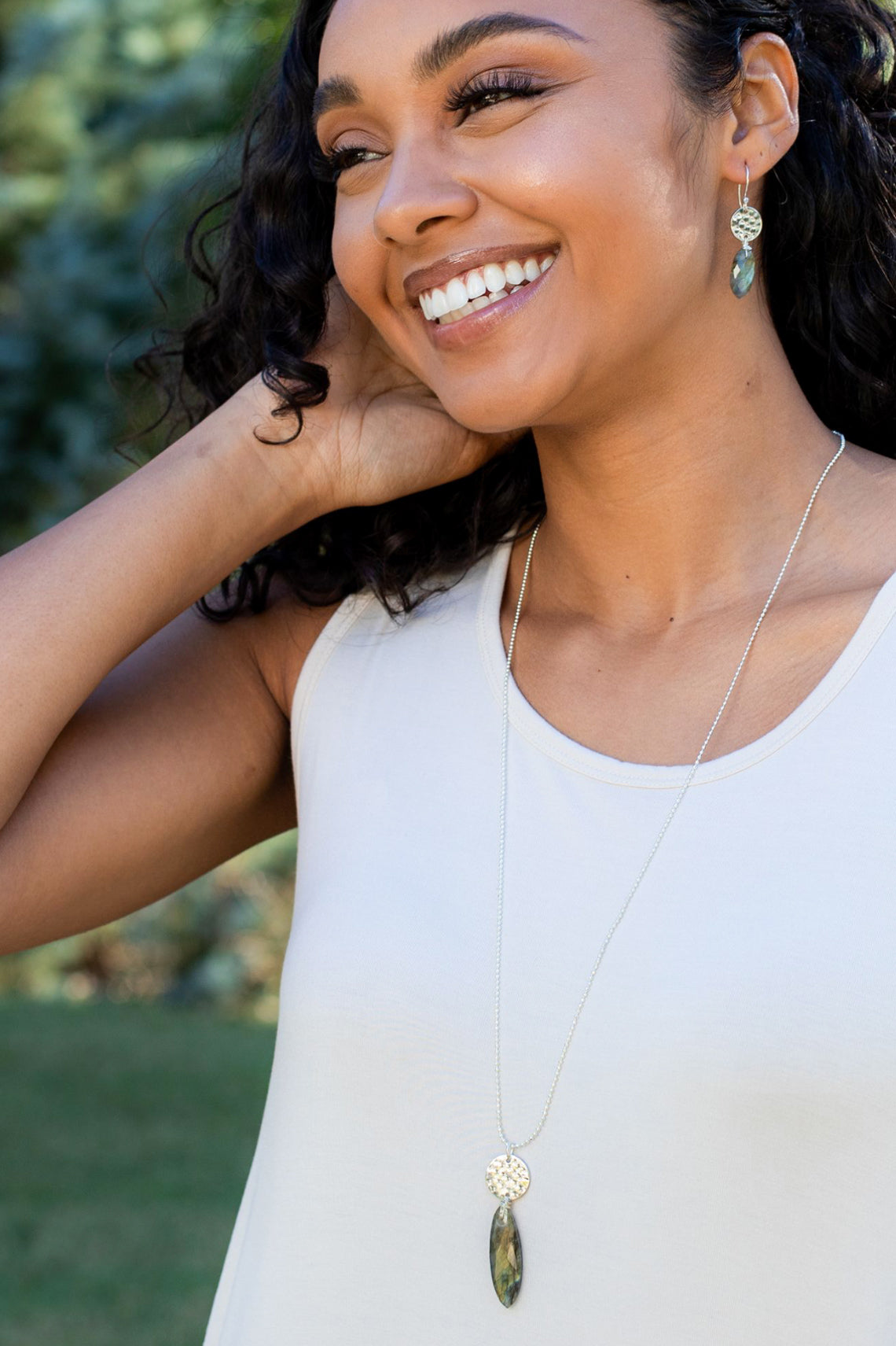 Date Night Silver Labradorite 30" Necklace