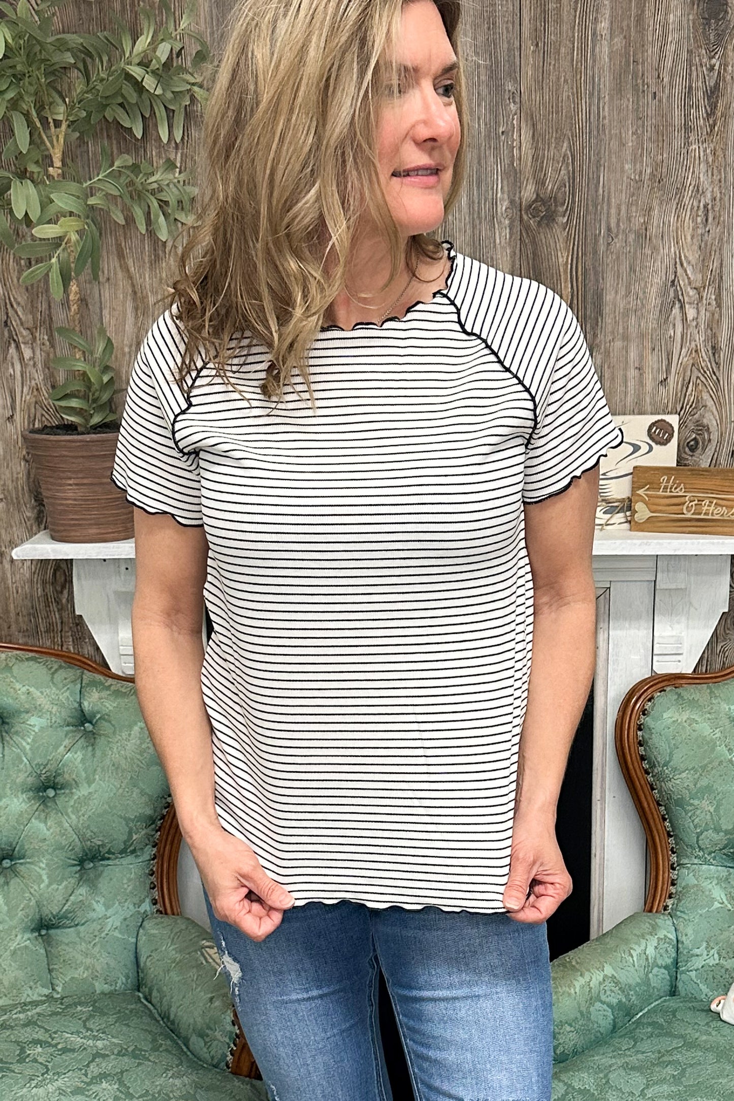 Playing All Day Striped Short Sleeve Tee T-Shirt