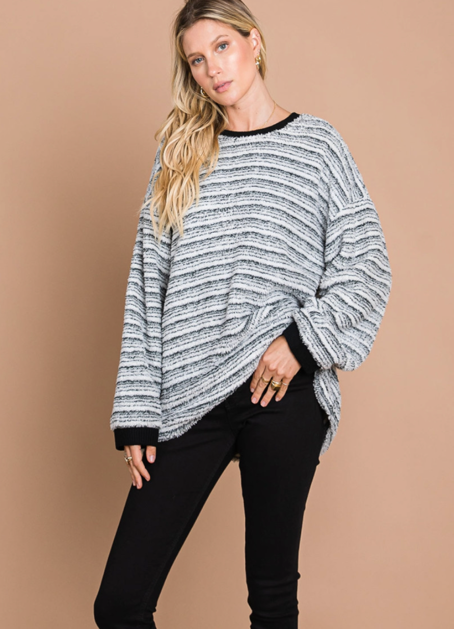 Snuggle Up Striped Sweater