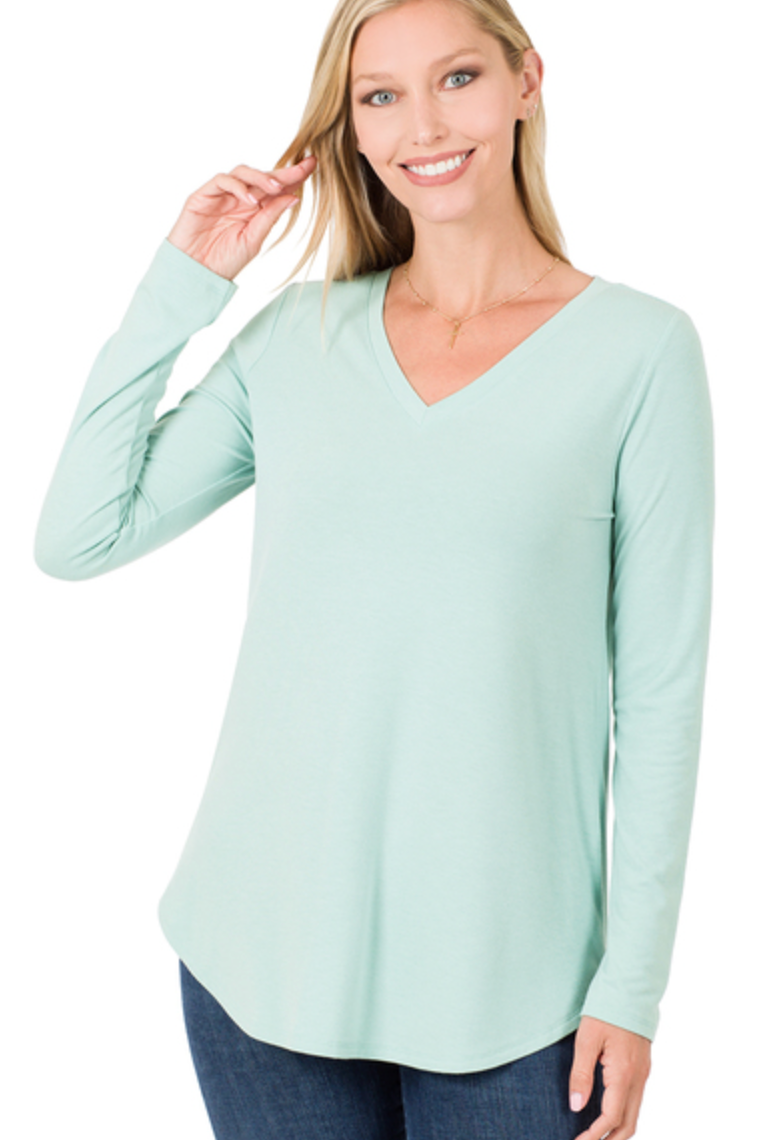 Hey Good Lookin' Long Sleeve V Neck Tee