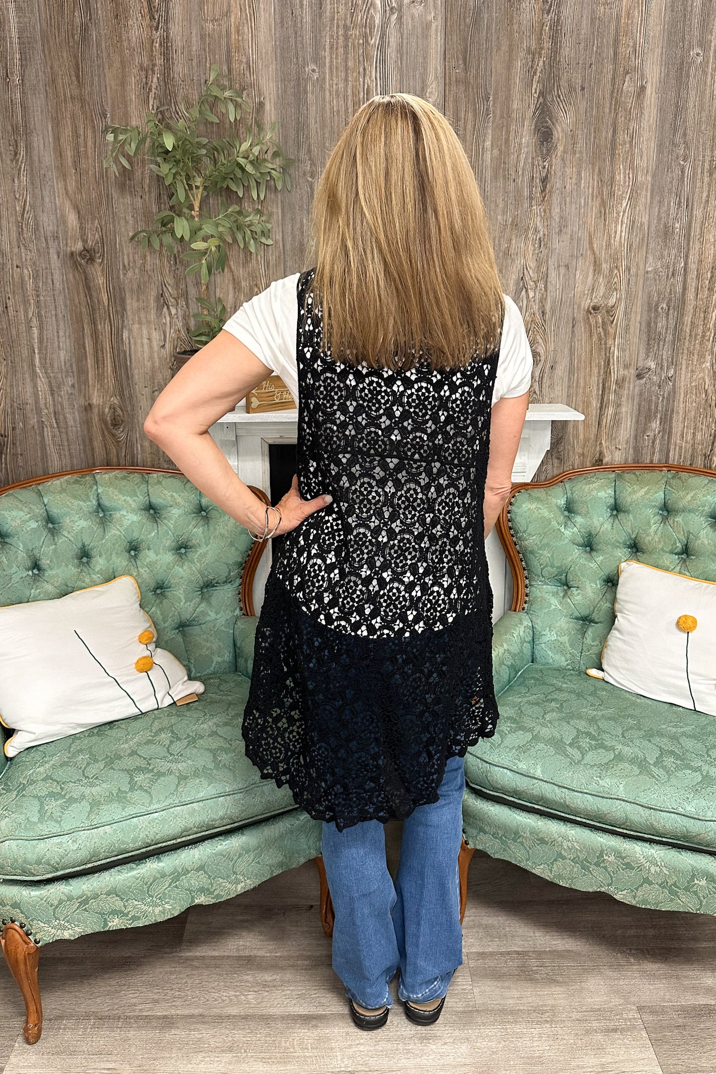 The Boho Lacey Cardi Vest